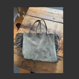 Club New Lea Fringe Leather/Suede Tote